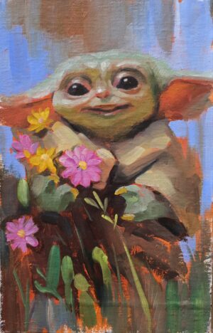 Floral spring grogu